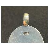 Sterling Silver Oval Pendants - Labradorite & Pink Agate (Lot of 2) - quarter pictured for sizing