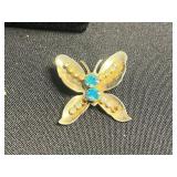 Vintage Jewelry Collection: Rhinestone Necklace, Turquoise & Crystal Brooches, Pins - all missing stones or back pins