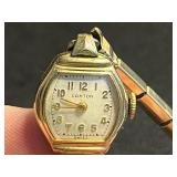 Clinton Watch - Swiss, Red Gold-Tone Cushion Case, Link Bracelet, Includes Box & Manual