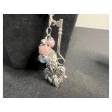 Lot of Bracelets Inc Amethyst Chip Bracelet and Silver Tone Necklace w Charms