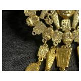 Matching Gold-Tone Coral Floral Bracelet (missing stone) & Earrings AND Matching Necklace & Bracelet w Large Iridescent Crystals & More!