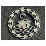 Lot of 3 Necklaces Inc Ralph Lauren, Sarah Coventry & Navika, Swan Pendant, Heart Charm Bracelet - quarter pictured for sizing