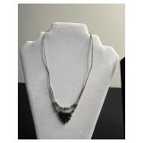 Lot of 3 Necklaces Inc Ralph Lauren, Sarah Coventry & Navika, Swan Pendant, Heart Charm Bracelet - quarter pictured for sizing