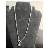 Lot of 3 Necklaces Inc Ralph Lauren, Sarah Coventry & Navika, Swan Pendant, Heart Charm Bracelet - quarter pictured for sizing