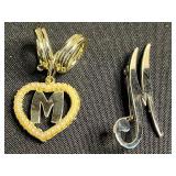 Boho Beaded Necklace Set with Cameo Pendant, Shell Hearts & M Initial Charm