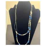 Boho Beaded Necklace Set with Cameo Pendant, Shell Hearts & M Initial Charm