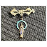 Pink Bead Multi-Strand Necklace with Faux Pearls, Mickey & Minnie Clips, Virgin Mary Charms & Mixed Earrings