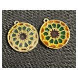 Pink Bead Multi-Strand Necklace with Faux Pearls, Mickey & Minnie Clips, Virgin Mary Charms & Mixed Earrings