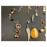 Huge Lot of Single Vintage Costume Earrings, Pendants & Charms