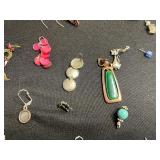 Huge Lot of Single Vintage Costume Earrings, Pendants & Charms