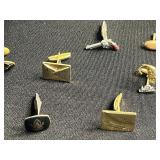 Lot of Mismatched/Single Cufflinks with Blue Cabochon, Inlays & Turquoise Accents