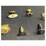 Lot of Mismatched/Single Cufflinks with Blue Cabochon, Inlays & Turquoise Accents