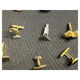 Lot of Mismatched/Single Cufflinks with Blue Cabochon, Inlays & Turquoise Accents