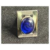 Lot of Mismatched/Single Cufflinks with Blue Cabochon, Inlays & Turquoise Accents