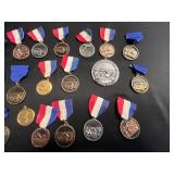 Medals with Red-White-Blue Ribbon - Assorted Commemorative Collection