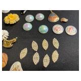 Vintage Costume Jewelry Assortment - Earrings, Brooches, Pins & Cameos Odds & Ends for Jewelry Making