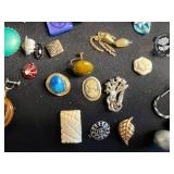 Assorted Costume Jewelry Collection - Rings, Brooches, Pendants & Beads Odds & Ends for Jewelry Making