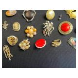 Vintage Costume Jewelry Assortment - Cameos, Brooches, Beads & Earrings Odds & Ends for Jewelry Making