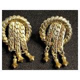 Monogram Pendant Necklace on Chain, RMN Necklace, Black Coral Earrings w No Wires, Alice Caviness Earrings & More VTG Earrings!