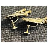 Monogram Pendant Necklace on Chain, RMN Necklace, Black Coral Earrings w No Wires, Alice Caviness Earrings & More VTG Earrings!