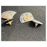 Monogram Pendant Necklace on Chain, RMN Necklace, Black Coral Earrings w No Wires, Alice Caviness Earrings & More VTG Earrings!