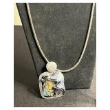 Vintage Silver-Tone Jewelry Set: Heart Pendant Necklace, Whiting Davis Locket, Premier Necklace & Turquoise Earrings