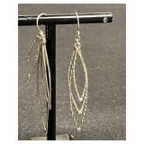 Abalone Pendant Necklace with Hammered Teardrop Earrings Set