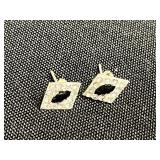 Abalone Pendant Necklace with Hammered Teardrop Earrings Set