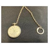 Illinois Pocket Watch on Chain & Timex Gold-Tone Wristwatch (Lot of 2) - untested