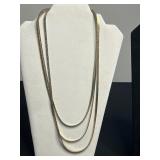 Metal Chain Necklace Lot - 3 Necklaces (one RMN) & Beaded Bracelet (Lot of 4)