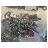 Necklaces & Charms - Mixed-Metal Pendant & Bead Jewelry Lot in Display Case