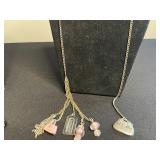 Assorted Lariat Necklaces - Gold tone & Silver-Tone Fashion Jewelry in Display Case