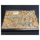 Scrabble Tiles with Silver Chains - Wooden Letter Tiles in Display Case for Jewelry Making