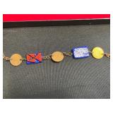 Lariat Necklaces & Vintage Costume Jewelry with Key Charms in Display Case