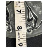 Decorative Frosted Glass Plate with Dancing Silhouettes - 9 in Diameter