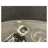 Art Glass Plate with Dancing Figures Relief - 9 inch Round Decorative Plate