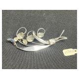 Staret Floral Brooch with Clear Crystals