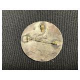 Sterling Abalone Mosaic Circular Brooch/Pendant with Pin Back