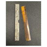 Vintage Jewelry Assortment: Maple-Leaf Charm Bracelet, Heart Locket, Engraved Bar & Hair Comb - quarter for scale