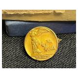 VTG Red & White Block Bead Necklace - Gold-Tone Bracelet - Coin Pendant & Pins