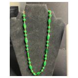 Sarah Coventry Gold-Tone Tassel Necklace, Black Bead Necklace, Green Bead Necklace, Pink Orchid Pendant, KIM Crescent Pin