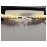 Three-Piece Necklace Set - Garnet Red & Mint Bead Necklace, White Bone Collar, Brown Bead Chain, Giraffe Pin