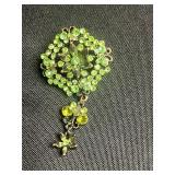 B. David Jewelry Pins w Gold-Tone Chain Necklace, Black Bead Necklace, Ornate Silver Fringe Necklace