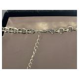 B. David Jewelry Pins w Gold-Tone Chain Necklace, Black Bead Necklace, Ornate Silver Fringe Necklace