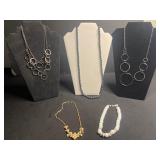 Trendy Lot of 5 Necklaces Inc Express & Faux Pearls