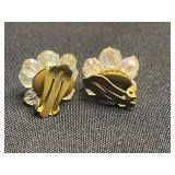 Sarah Coventry Gold-Tone Tassel Necklace, Black Bead Necklaces, Yellow Rose Cruver Chicago Brooch, Crystal Flower Earrings