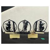 Three Arch Silhouette Frames & 2 Place Marker Plaques