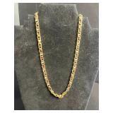 Boho Gold-Tone Bead Necklace Set: Coin Discs, Chain Necklace, Hoop Earrings, MoM Bracelet & Floral Pin