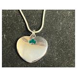 Bless Your Irish Heart Pendant Necklace with Clover Back & Leaf & Butterfly Charms & Assort3d Earrings