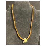 Assorted Costume Jewelry Lot - Avon Cameo Pendant, Orange Bead Necklace, Filigree Earrings